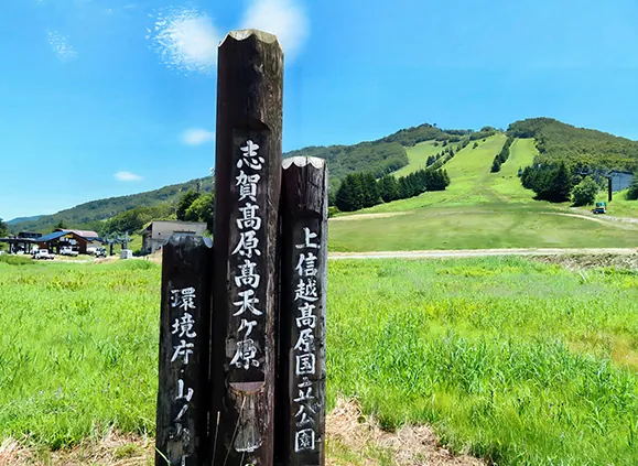 志賀高原の高原リゾートの風景